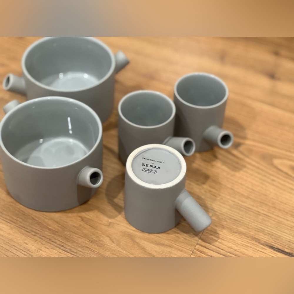 3 Lovatt coffee cups and two small bowls Designed by Catherine Lovatt- Serax